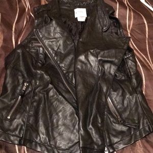 Faux leather vest